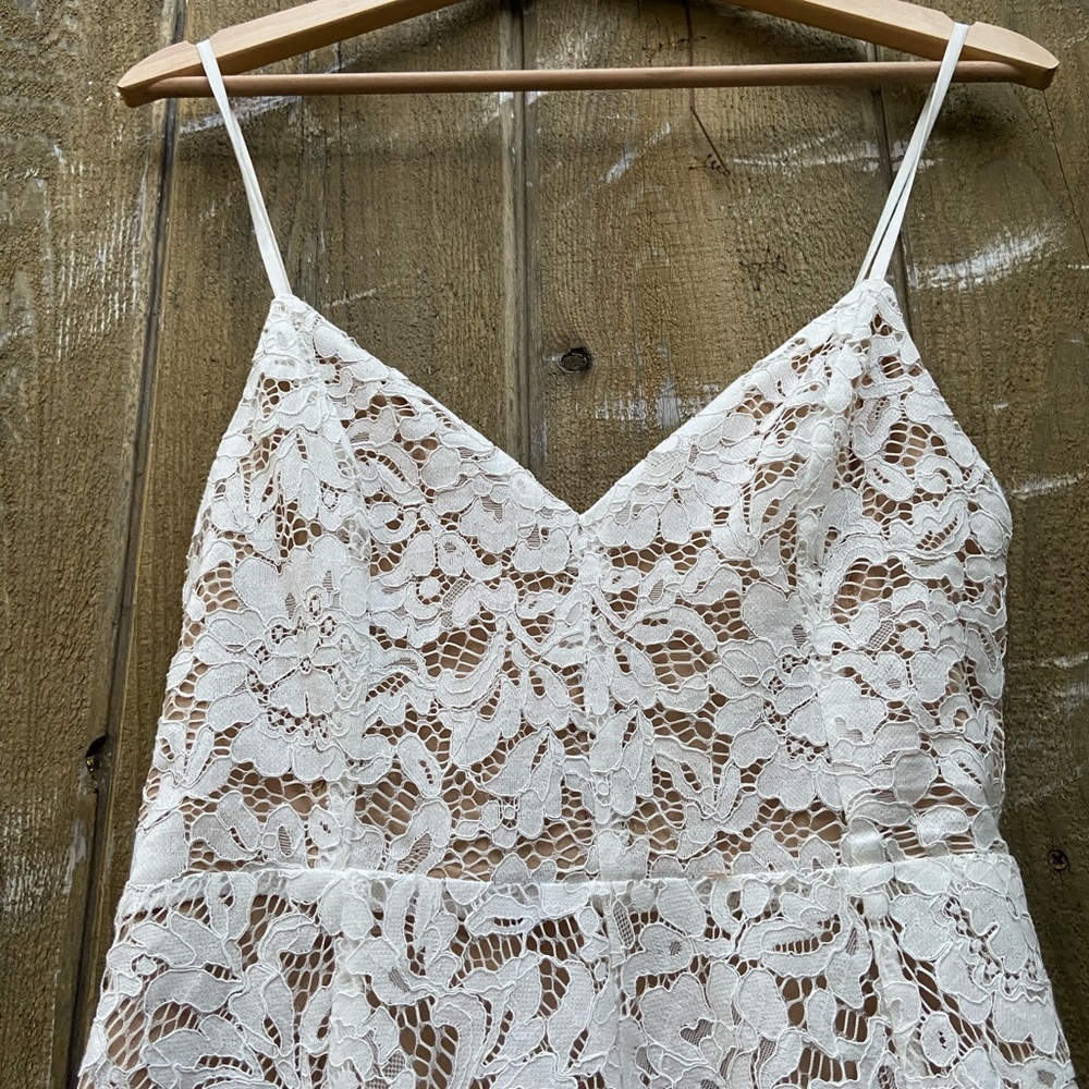 White Lace Midi Wedding Dress ๐ฟ M - Picture 5 of 7